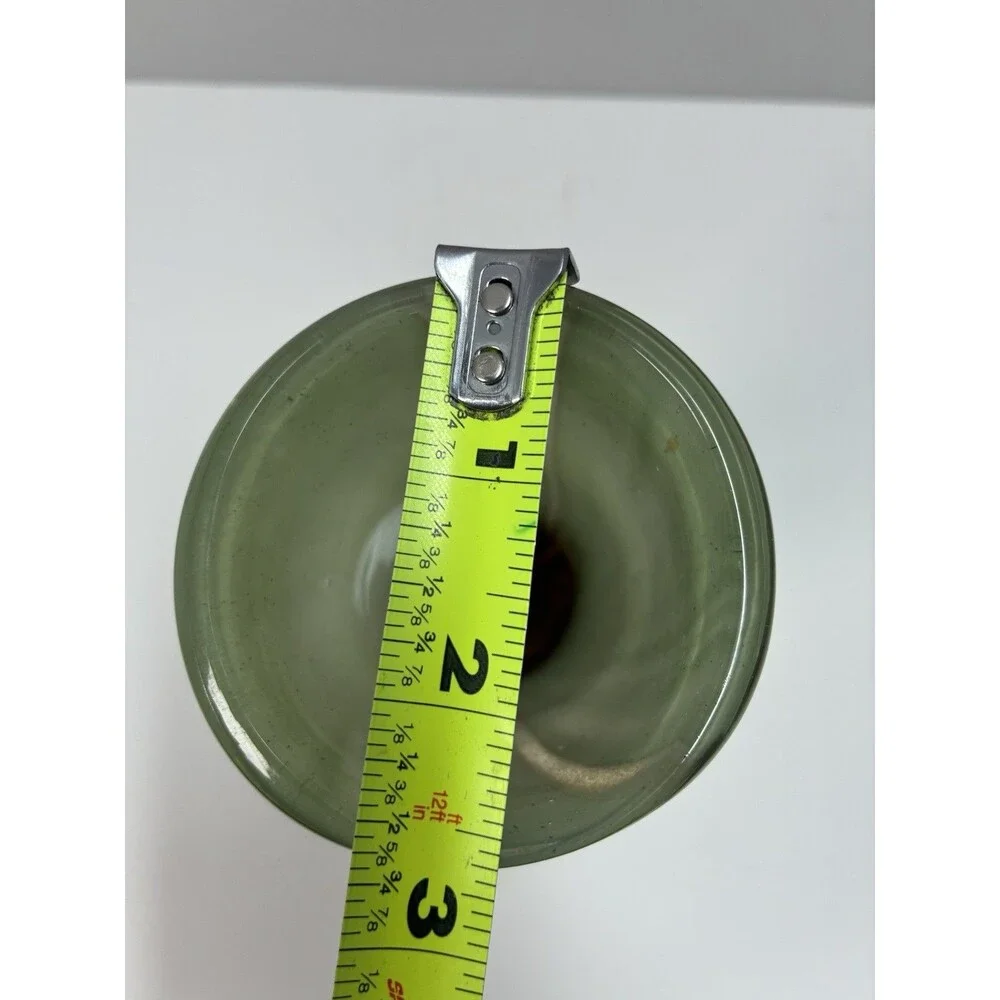 Handmade Home Design. Green and Brown Heavy Glass Vase. Preowned